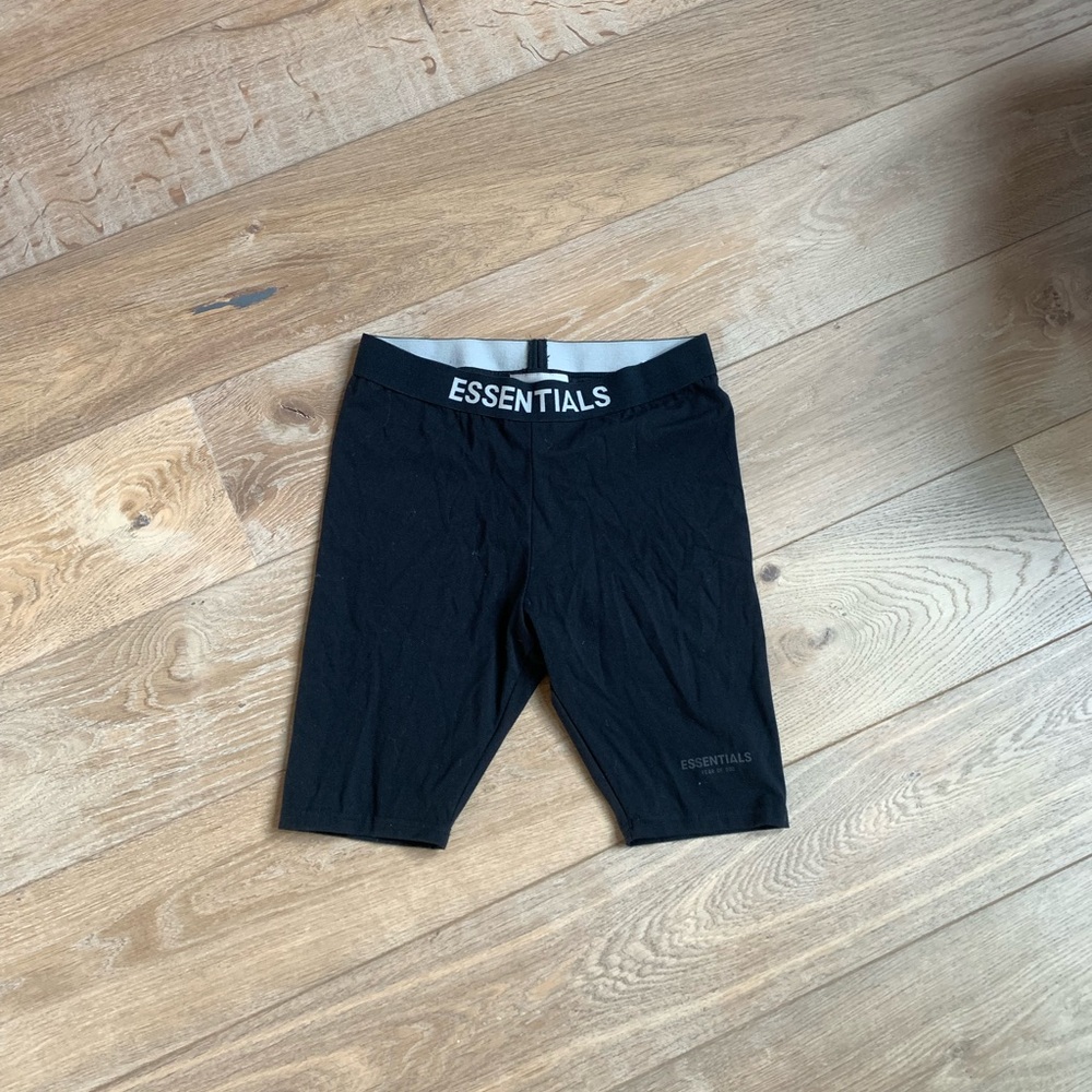 Essentials Black Athletic Shorts Moisture-Wicking Stretch